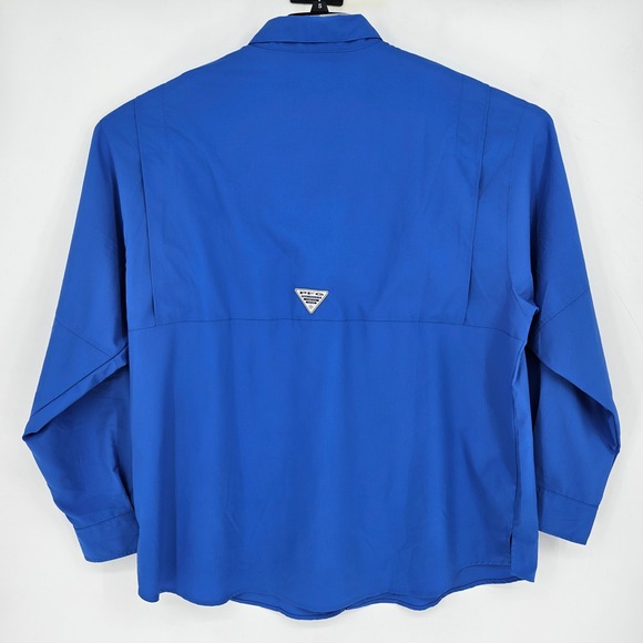 Columbia Shirt Mens XXL Long Sleeve Vented Fishing Outdoors Omni Shade Blue - Picture 4 of 11